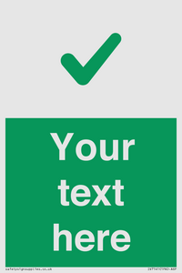 IV7141: Custom green background, green tick sign