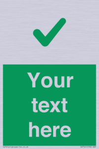 IV7141: Custom green background, green tick sign