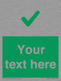 IV7141: Custom green background, green tick sign