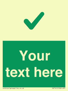 IV7141: Custom green background, green tick sign