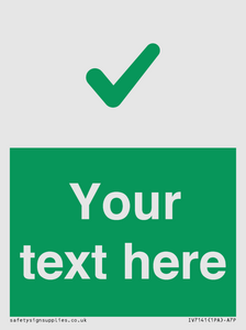 IV7141: Custom green background, green tick sign