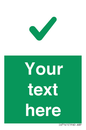 IV7141: Custom green background, green tick sign