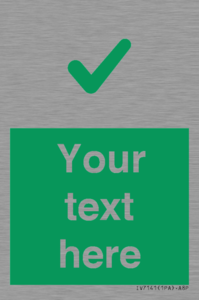 IV7141: Custom green background, green tick sign