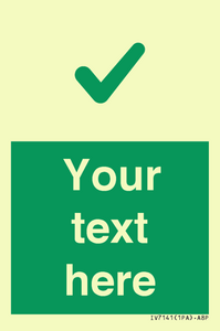 IV7141: Custom green background, green tick sign