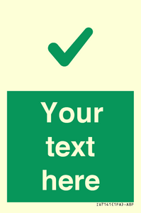 IV7141: Custom green background, green tick sign