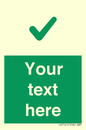 IV7141: Custom green background, green tick sign