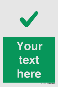 IV7141: Custom green background, green tick sign