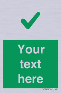 IV7141: Custom green background, green tick sign