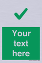IV7141: Custom green background, green tick sign