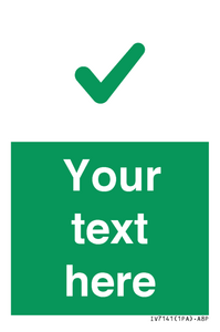 IV7141: Custom green background, green tick sign