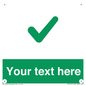 IV7141: Custom green background, green tick sign