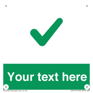 IV7141: Custom green background, green tick sign