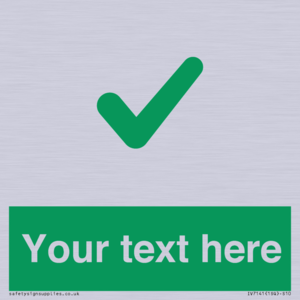 IV7141: Custom green background, green tick sign
