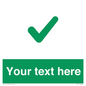 IV7141: Custom green background, green tick sign