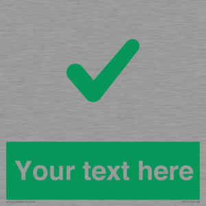 IV7141: Custom green background, green tick sign