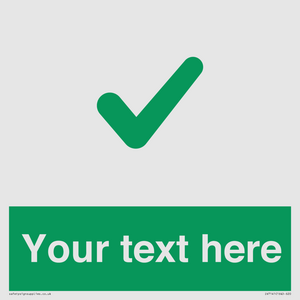 IV7141: Custom green background, green tick sign