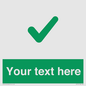 IV7141: Custom green background, green tick sign