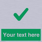 IV7141: Custom green background, green tick sign