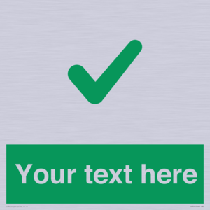 IV7141: Custom green background, green tick sign