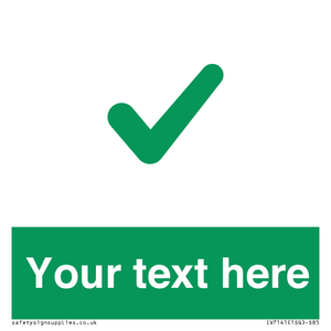 IV7141: Custom green background, green tick sign