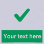 IV7141: Custom green background, green tick sign