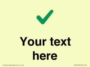 IV7142: Custom plain background, green tick sign
