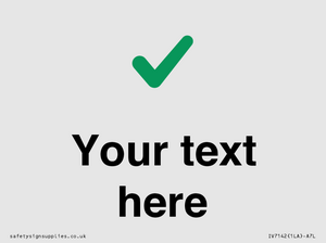 IV7142: Custom plain background, green tick sign