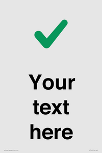 IV7142: Custom plain background, green tick sign