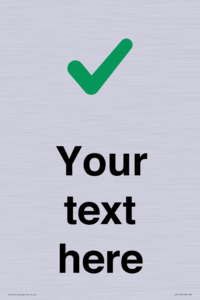 IV7142: Custom plain background, green tick sign
