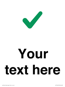 IV7142: Custom plain background, green tick sign