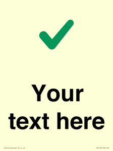 IV7142: Custom plain background, green tick sign