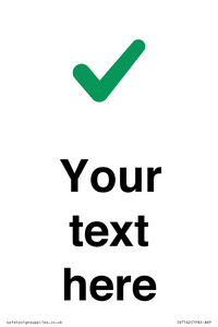 IV7142: Custom plain background, green tick sign