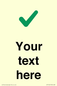 IV7142: Custom plain background, green tick sign