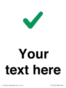 IV7142: Custom plain background, green tick sign