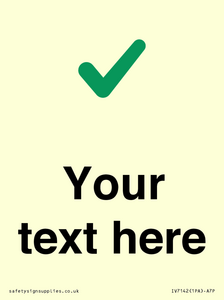 IV7142: Custom plain background, green tick sign