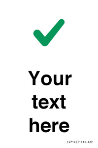 IV7142: Custom plain background, green tick sign