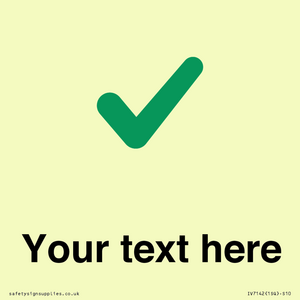 IV7142: Custom plain background, green tick sign