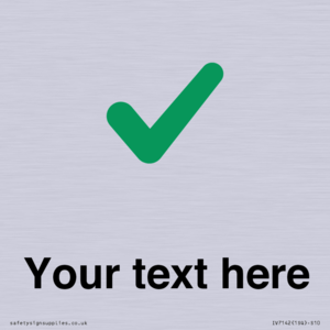 IV7142: Custom plain background, green tick sign