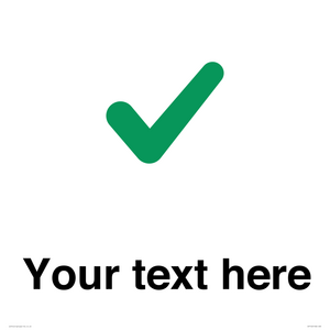 IV7142: Custom plain background, green tick sign