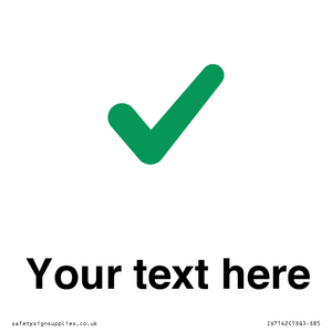 IV7142: Custom plain background, green tick sign