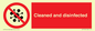 IV7154: Cleaned and disinfected