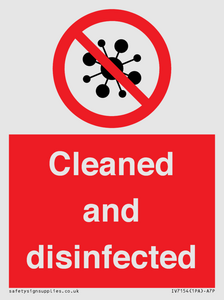IV7154: Cleaned and disinfected