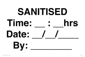 IV7159: SANITISED Time: __ : __ hrs Date: __ / __ / ____ By: ________