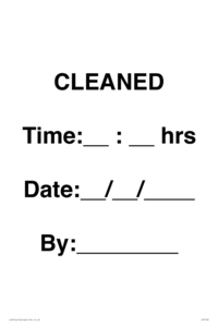 IV7160: CLEANED Time: __ : __ hrs Date: __ / __ / ____ By: ________