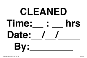 IV7160: CLEANED Time: __ : __ hrs Date: __ / __ / ____ By: ________
