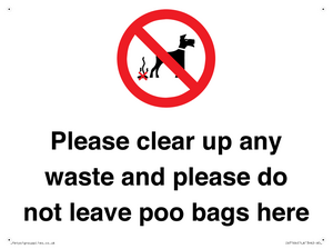 IV7164: Please clear up any waste and please do not leave poo bags here