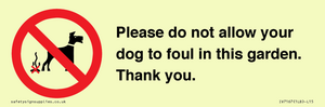 IV7167: Please do not allow your dog to foul in this garden. Thank you.