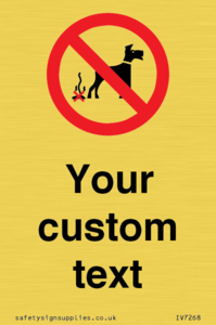 IV7268: Custom Prohibition No dog fouling