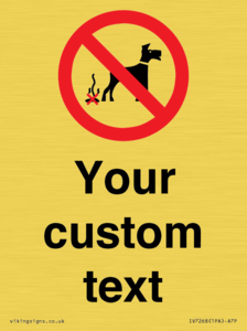 IV7268: Custom Prohibition No dog fouling
