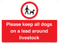 IV7277: Please keep all dogs on a lead around livestock